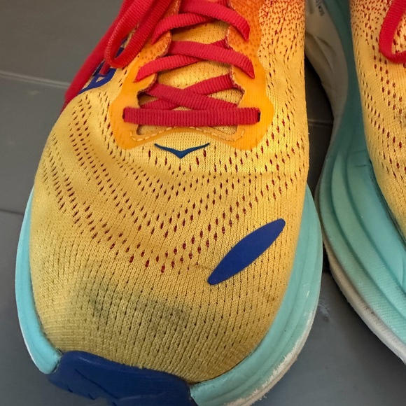 Hoka Red and Yellow Running Shoes - Picture 6 of 10
